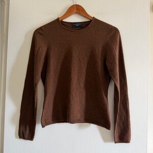 Peter Elliot Brown Knit Pure Cashmere Designer Long Sleeve Sweater size Medium